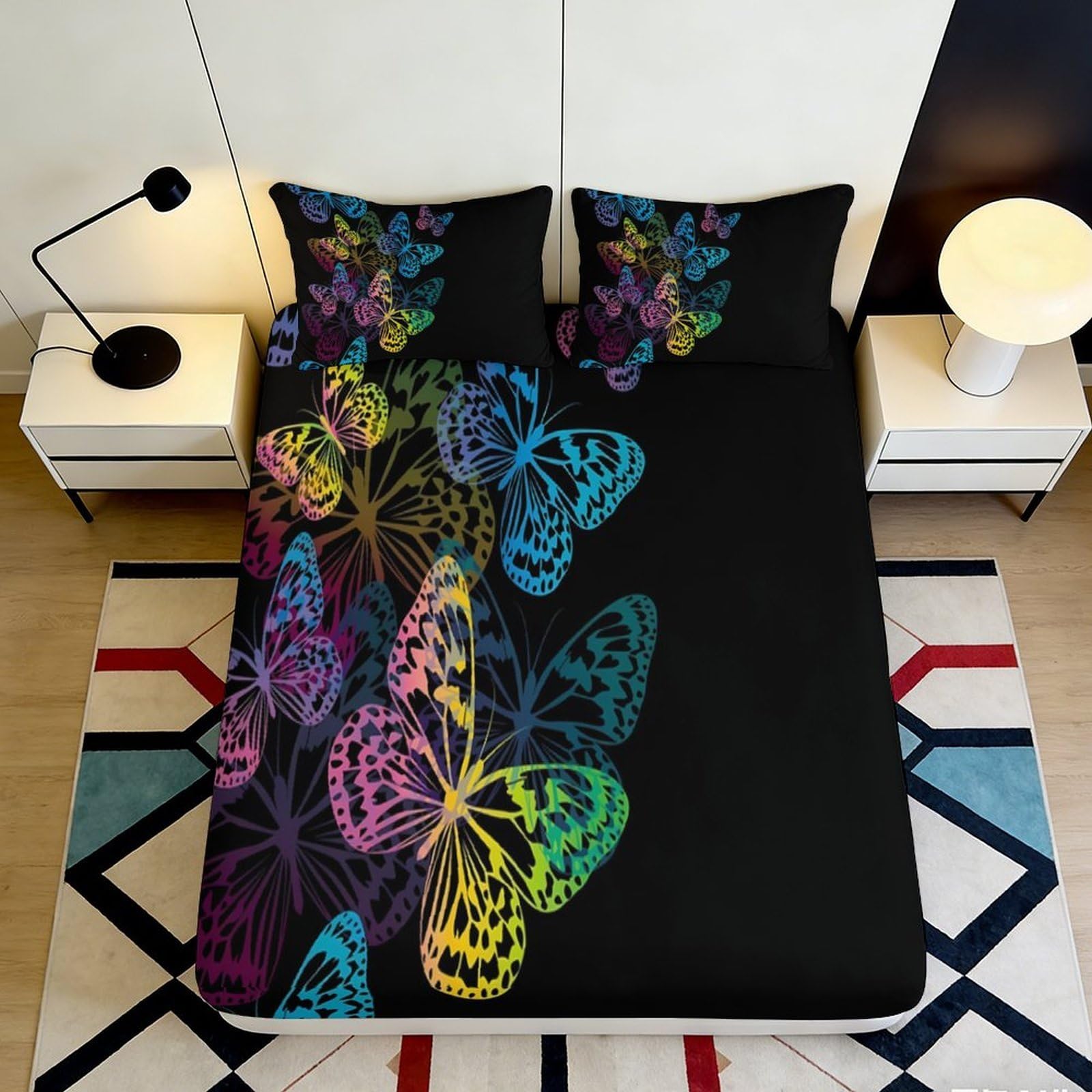 3D Printed Police Cartoon Fitted Sheet Microfiber Deep Pocket Non-Slip Officer Mattress Fitted Cover Bedroom Bedding 140x200x25cm