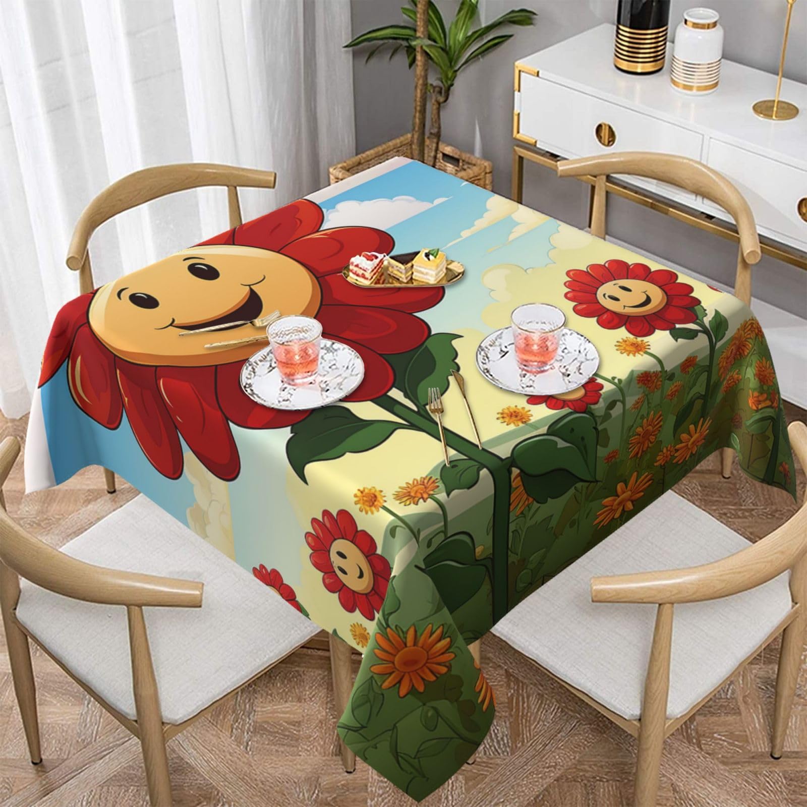 Nappe infroissable lavable et imperméable carrée 152 cm pour table de fête