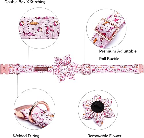 Miniatura 90 de Lionheart glory Collar de perro con bandera estadounidense, collar de flores para perro del 4 de julio, resistente y ajustable, collar patriótico