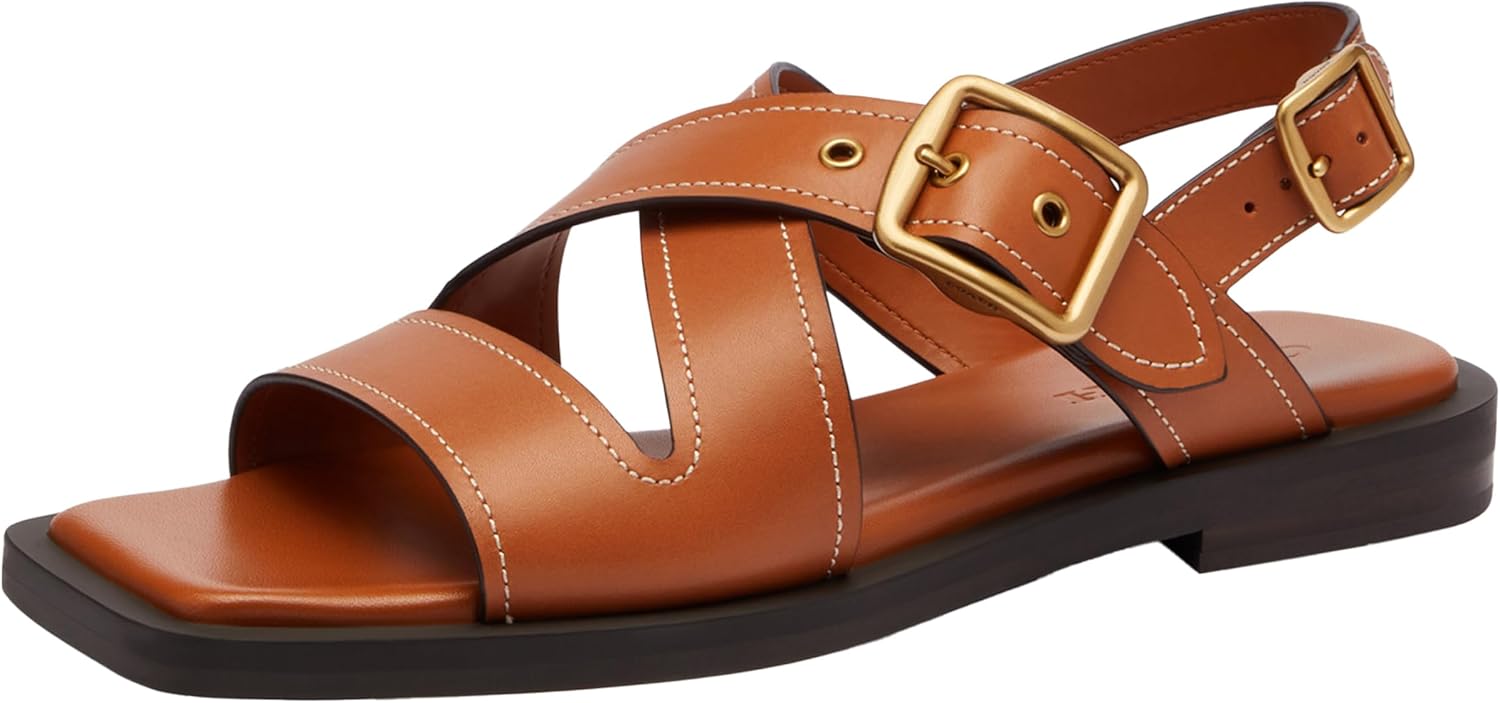 COACH Women's Archival Buckle Flat Sandal