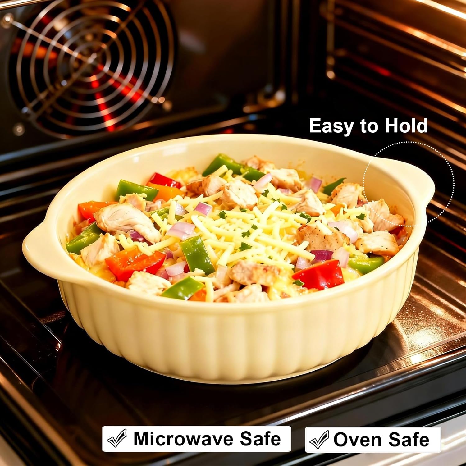 24 oz Large Ramekins Oven Safe, Creme Brulee Ramekins with Handles, Ceramic Baking Dishes Souffle Dishes, Soup Bowls Set of 2, Meal Prep Container, Baking Bowls Dishwasher Safe, Gift