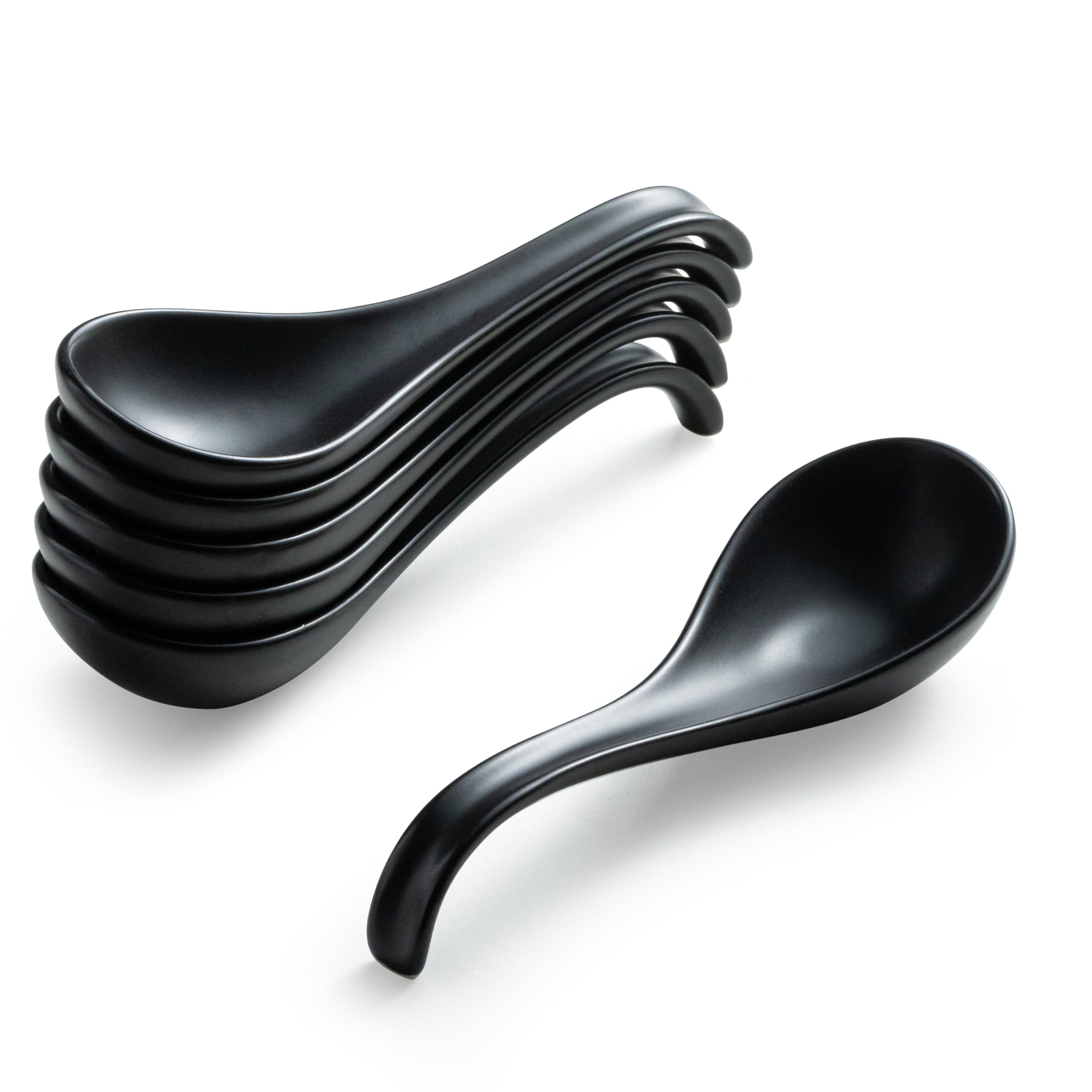 Asian Soup Spoons 6.5 Inch Ceramic Chinese Soup Spoons for Cereal