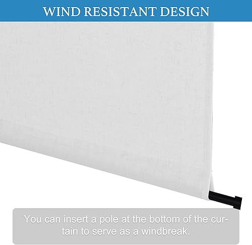 Miniatura 8 de RYB HOME Cortina pequeña para ventana de puerta, de mezcla de lino, transparente, para puerta delantera, puerta trasera, cocina, puerta doble, aula,