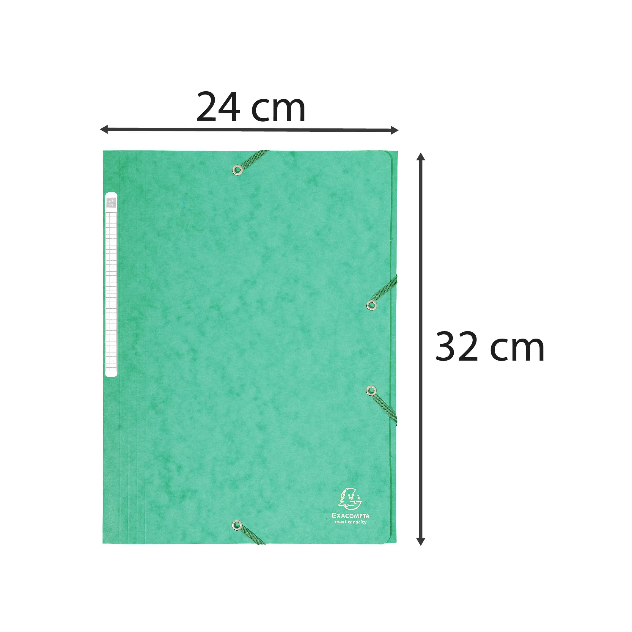 Exacompta 17103H 25er Pack Einschlagmappe aus extra starkem Colorspan-Karton für DIN A4 mit 3 Klappen und 2 Gummizügen grün