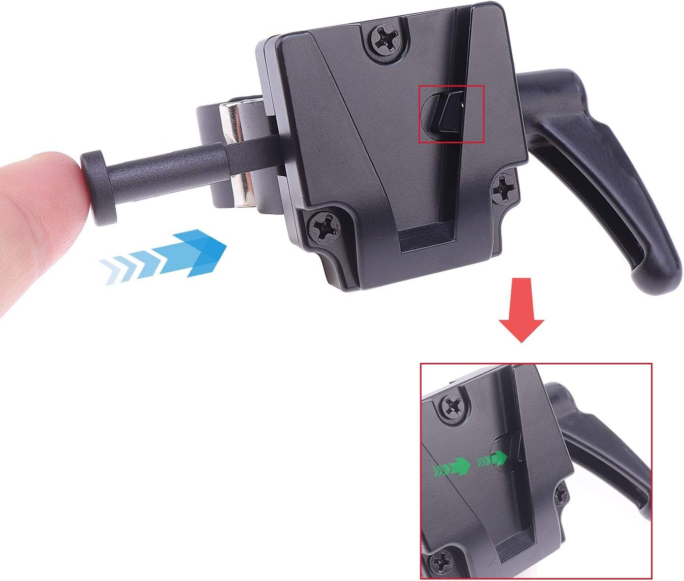 Fotga V-Lock V Mount Battery Mount Plate Adapter QR Clamp to Light Stand Rod Tripod