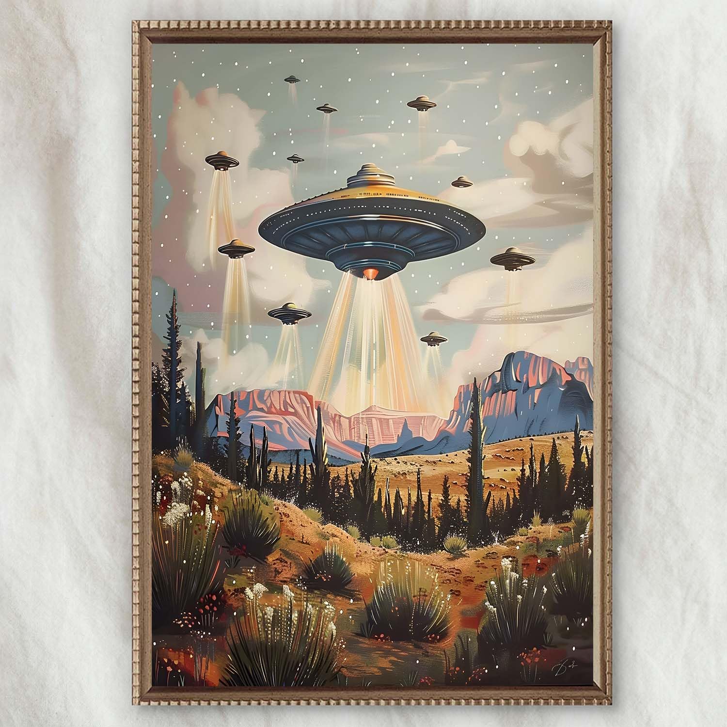 Amazon.com: JCSMHVLA Retro Ufo Extraterrestrial Canvas Wall Art