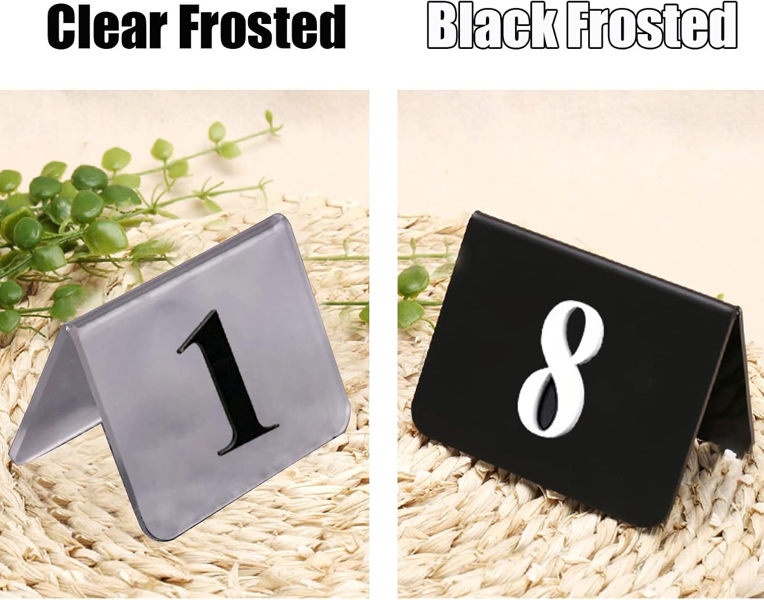 WORDFUN Standing Table Number, 3D Digital Table Numbers Cycle Used, Tabletop Number Sign, for Indoor Or Outdoor Party Events, Tent Style Table Number Stands for Cafes