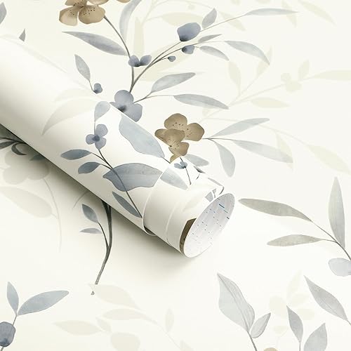 Miniatura 9 de Papel tapiz floral oscuro, papel tapiz de hojas negras, papel de contacto con flores doradas, papel autoadhesivo extraíble, impermeable, papel de