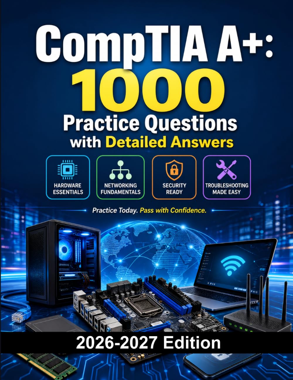 CompTIA A+: 1000 Practice Questions with Detailed Answers: Exam Prep | Hardware, Networking, Mobile Devices, Security and Troubleshooting