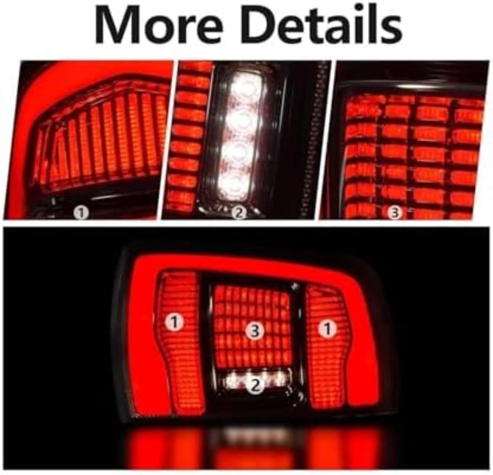 Dla DODGE, dla Ram 2008-2019 Lampy tylne samochodu Włącz światła sygnalizacyjne Zespoły tylnych świateł Lampka sygnalizacyjna lusterka bocznego (Red Euro Version) (Red Euro Version)