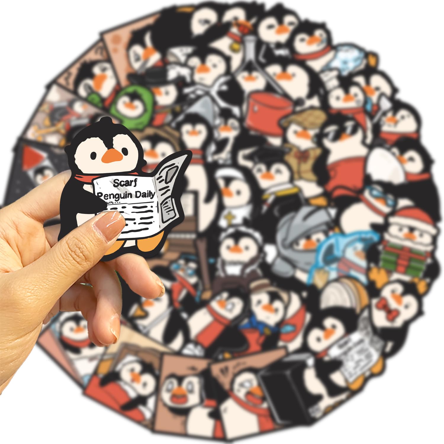 50Pcs Funny Penguin Stickers Laptop Car Scrapbook Phone Skateboard Suitcase Luggage Bike Penguin Stickers Vinyl Waterproof Aesthetic Personalised Stickers for Teens Boys Girls Adults - Image 2