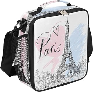 Paris Eiffel Tower Lunch Box, Eiffel Tower Lunch Bag Insulated Lunchbox Reusable Cooler Bag Portable Thermal Meal Tote for Office Work Picnic