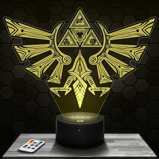 Triforce Nachttischlampe, Dekoration, Schlafzimmer, Jungen, Gamer, Videospiele, Geschenkidee, Triforce, Geschenkidee, gedämpftes Licht, Nachtlicht, Deko, Büro, Geschenkidee für Jugendliche, originell