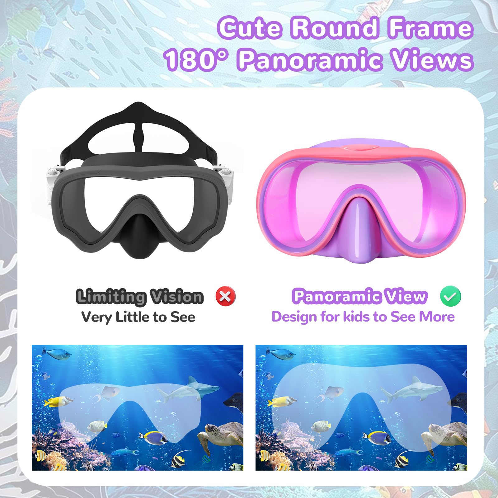 Keary Kids Swim Goggles with Nose Cover Swimming Goggles for Kids 6-14 8-12 Age 4-7 3-6 3-5 Swim Mask for Toddler Boys Girls Youth Child Anti Fog UV Protection Pool Water Glasses Underwater Goggles