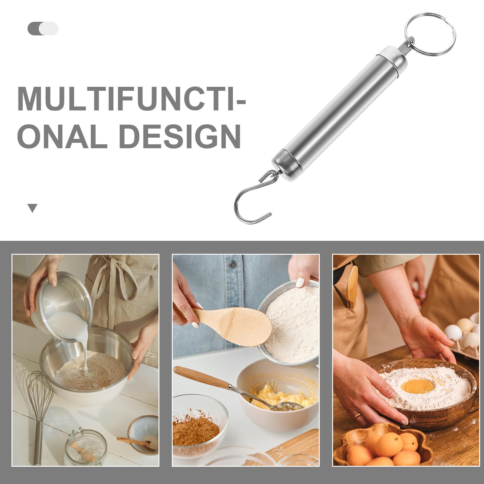 Healeved Bilancia Meccanica a Molla Portatile da Cucina e Pesca in Acciaio Inox 5 Kg con Gancio ad Anello, Bilancia Pesa Bagagli da Viaggio Compatta e Resistente per Pesare Pacchi, Pesce