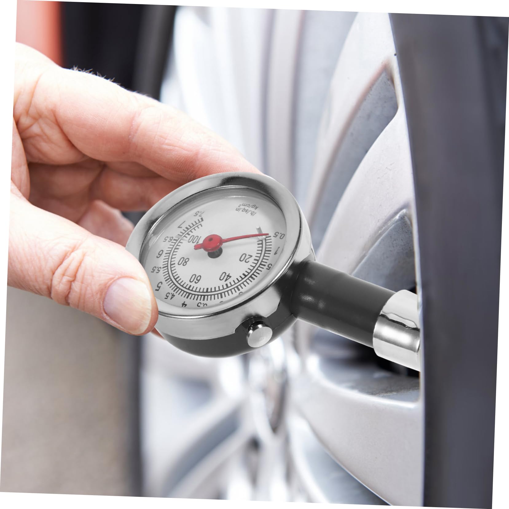 Cabilock 5 Pezzi monitoraggio della pressione dei pneumatici misura manometro controllo gomme auto indicatore dei pneumatici per l'auto Checker a pressione dei plastica Nero