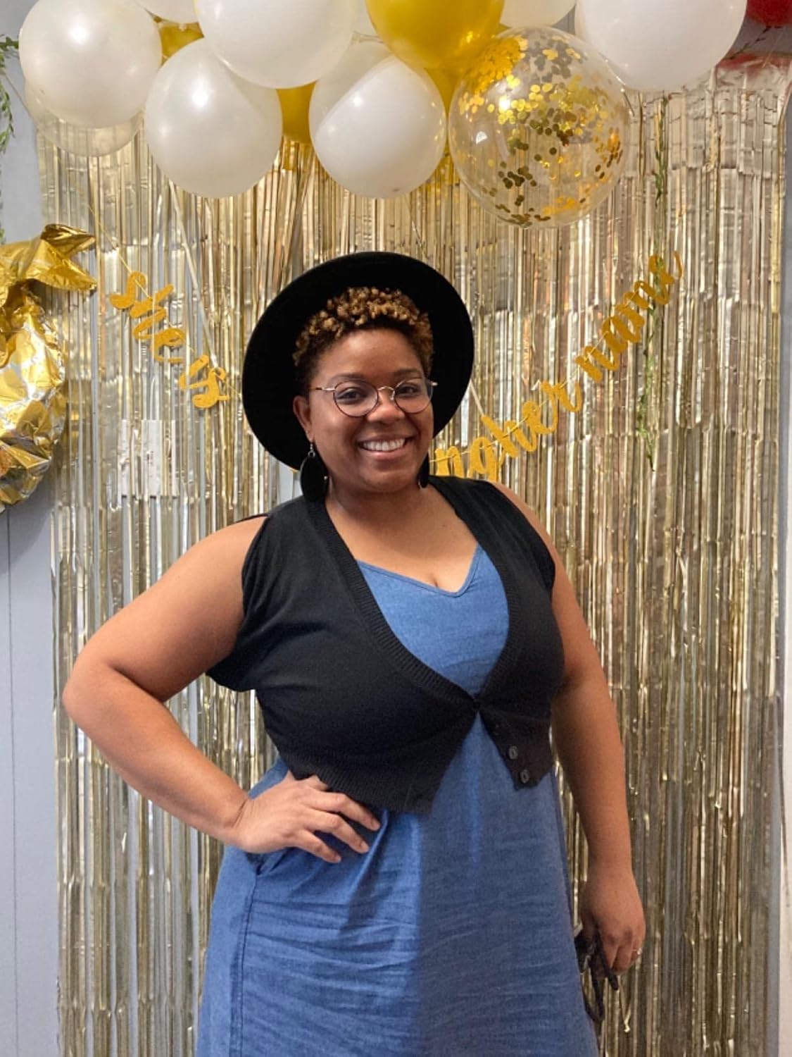 Chuanqi Womens Summer Spaghetti Strap Dresses Casual Denim Deep V Neck Loose Maxi Dress - Image 5