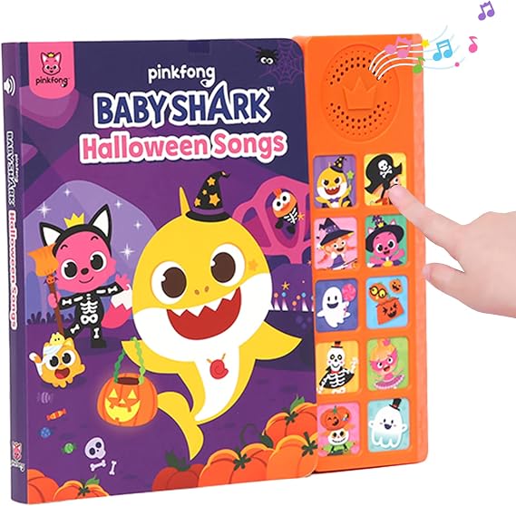 Baby Shark Halloween Songs Musical Sound Book for Toddlers 13 | 10 Buttons, 10 Songs Interactive Learning Toy by Pinkfong