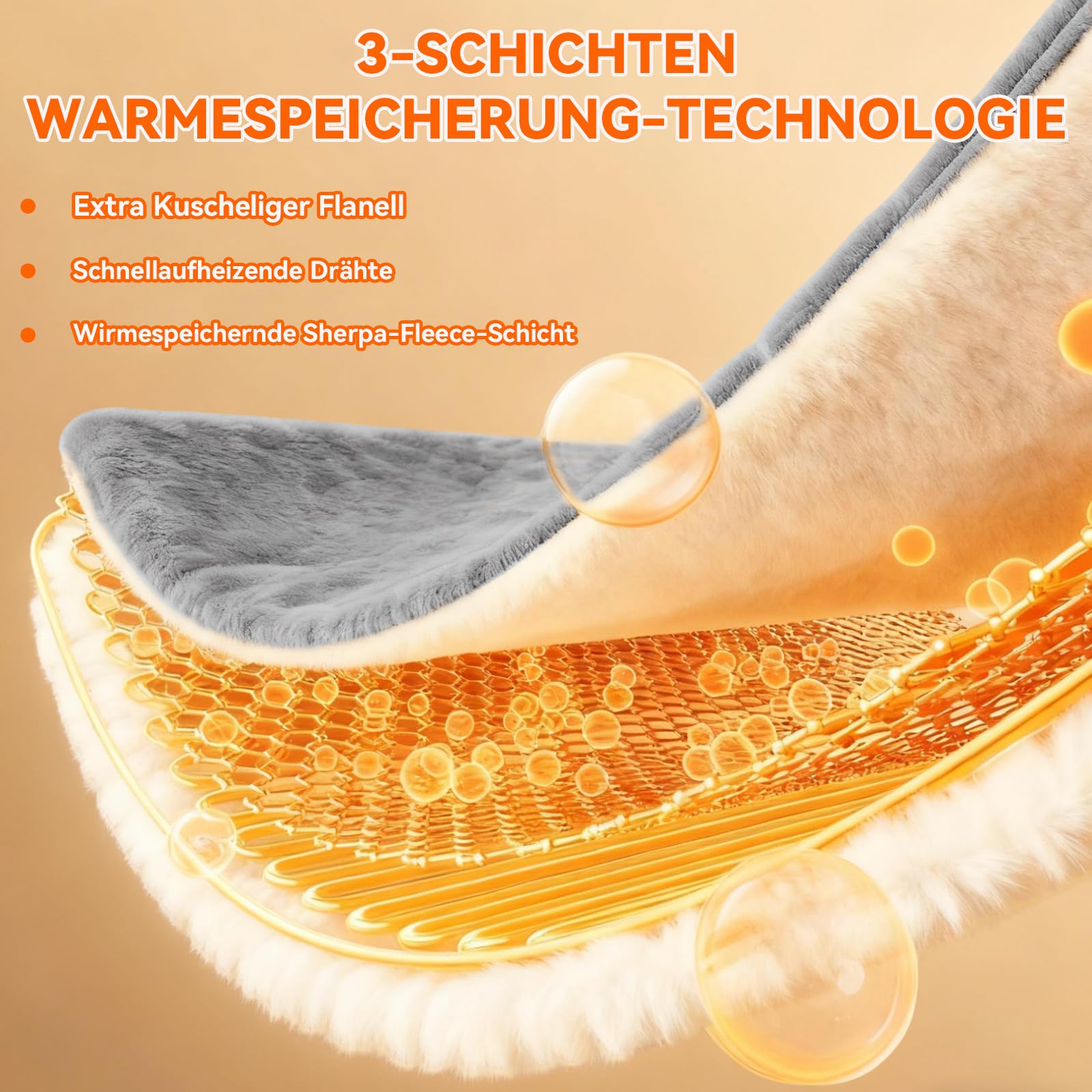 Warmfay Heizdecke mit Abschaltautomatik, 180 × 150 cm Flanell Elektrische Wärmedecke mit 8 Heizstufen & 1-12 Stunden Timer, Überhitzungsschutz, Waschbar Kuscheldecke für Bett & Sofa - Dunkelgrau