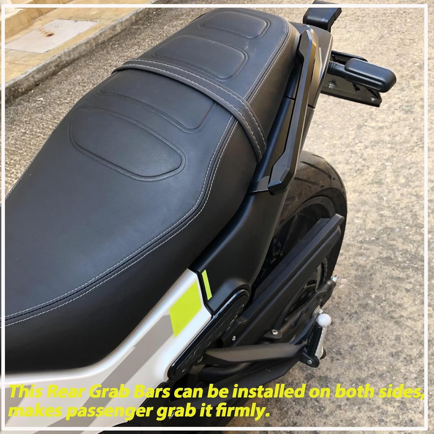 Motorrad Beifahrer Haltegriff für MT-09 FZ-09 2013 2014 2015 2016 2017 2018 2019 2020 MT09 FZ09 Sozius Rücksit Seitenhandarmlehnen Griffschienen (Titan)
