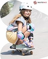 Vista 4 de SKATEWIZ Juego de almohadillas de protección para patineta para niños y adultos - Smash - Almohadillas para patines [6 piezas] con protectores