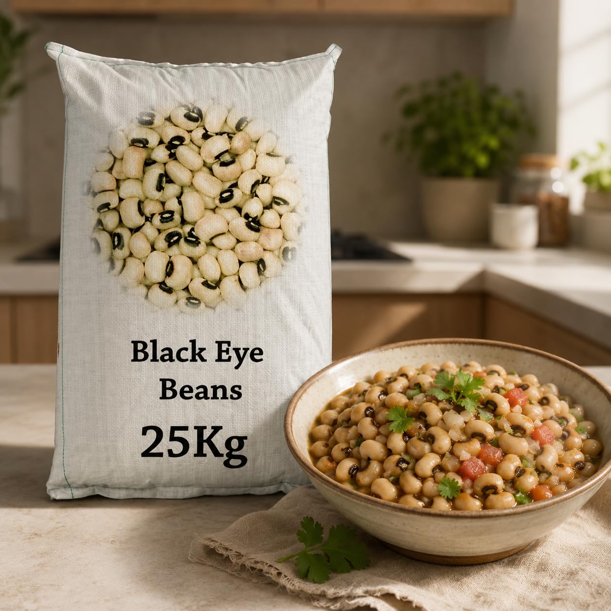 Black Eye Beans 25kg - Fagioli dall'occhio secchi di alta qualità per insalate, stufati e contorni | Ricchi di proteine, fibre e nutrienti; ideali per un'alimentazione sana met Kajal Sticker