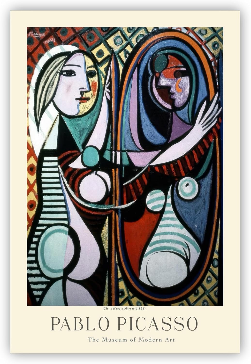 Waeta Rnvzx Pablo Picasso Poster Prints Girl before a Mirror Canvas Wall Art Painting For Home Decor 40x60cm No Frame