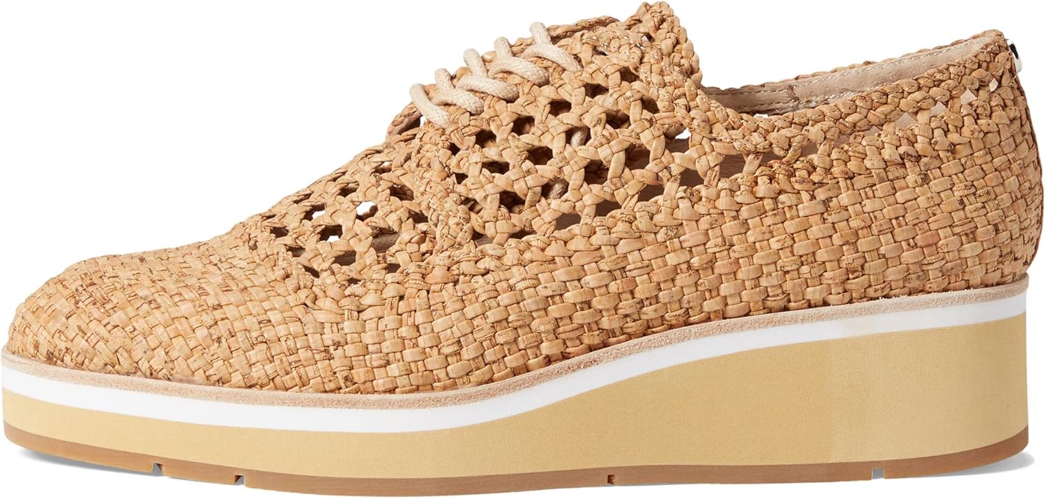 Donald Pliner Napoli Woven Cork, Platform Shoes, Dressy, Women’s Wedge Sneakers, Natural, 8.5
