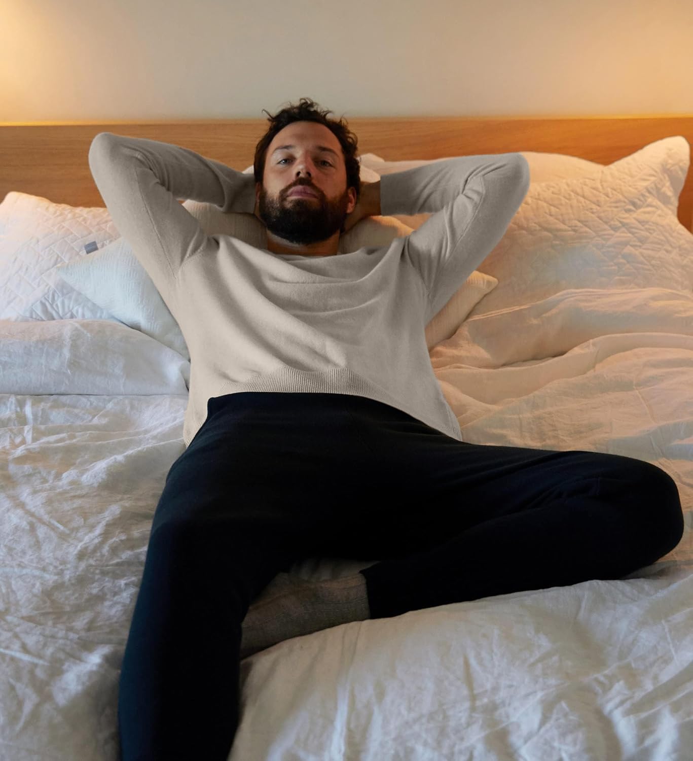 State Cashmere Men's Essential Crewneck Sweater 100% Pure Cashmere Classic Long Sleeve Pullover - Image 4