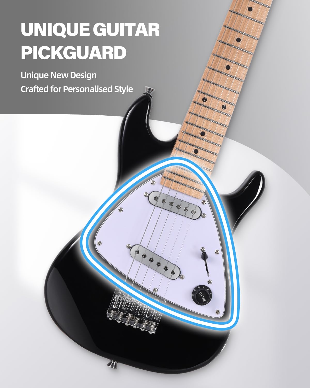 Winzz Kit para iniciantes de guitarra elétrica infantil de 76 cm