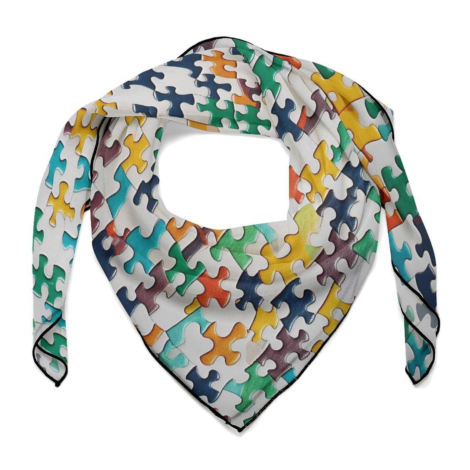 FZQVSWTX Silk Scarf for Women Square Different Jigsaw Puzzles Fashion Printed for Headscarf And Neck Scarf Lightweight Sunscreen Shawl 27 × 27 Inches, Different Jigsaw Puzzles, One Size
