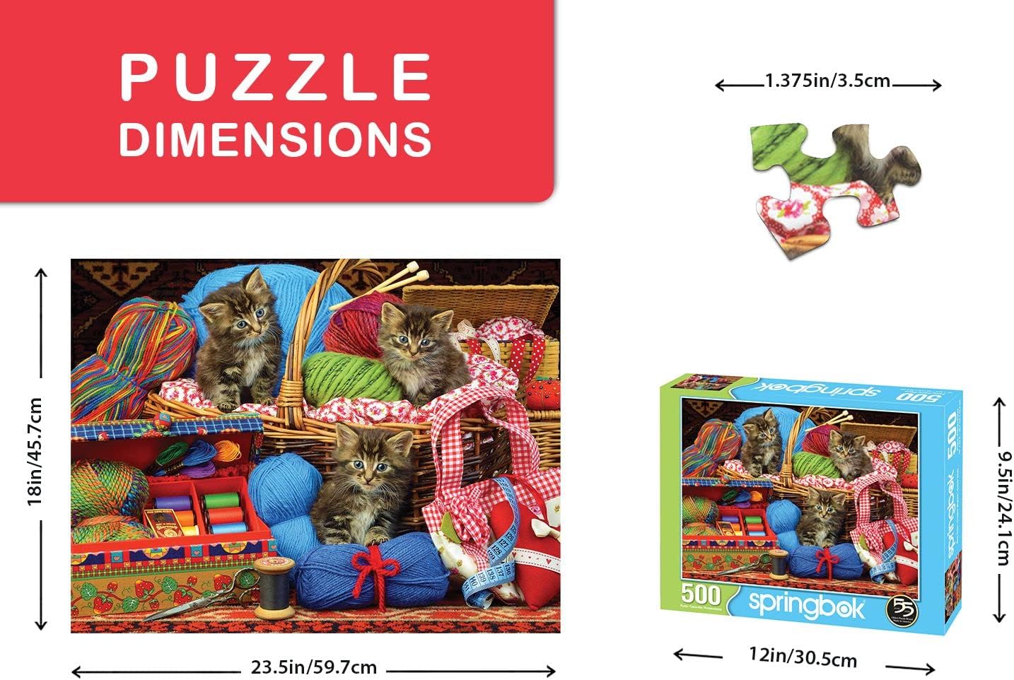 Springbok's 500 Piece Jigsaw Puzzle Sew Cute - Made in USA