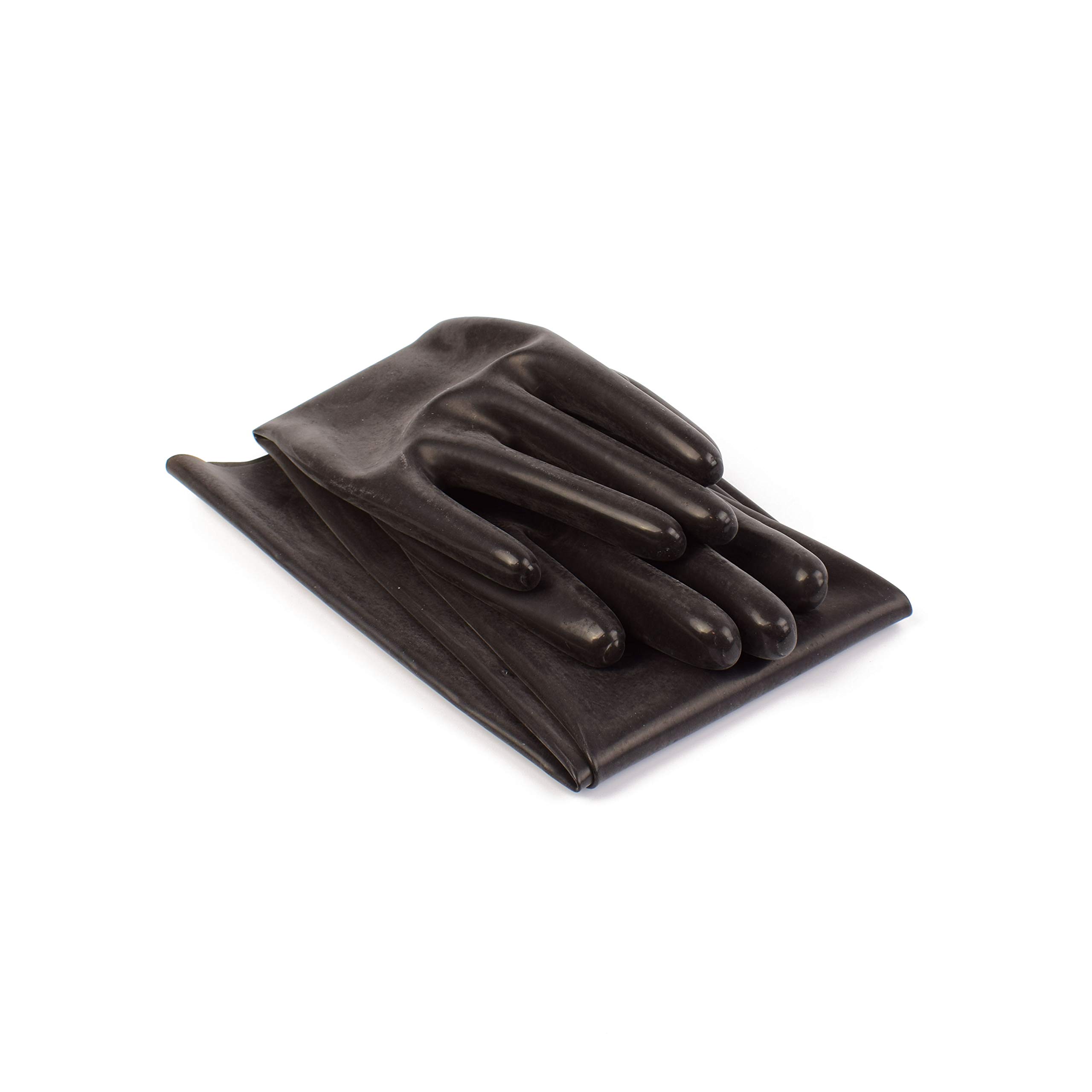 Rubberfashion - Paire de gants sexy en latex pour pratiques sexuelles - unisexe - longueur coude SECOND CHOIX - noir 0.4 Medium
