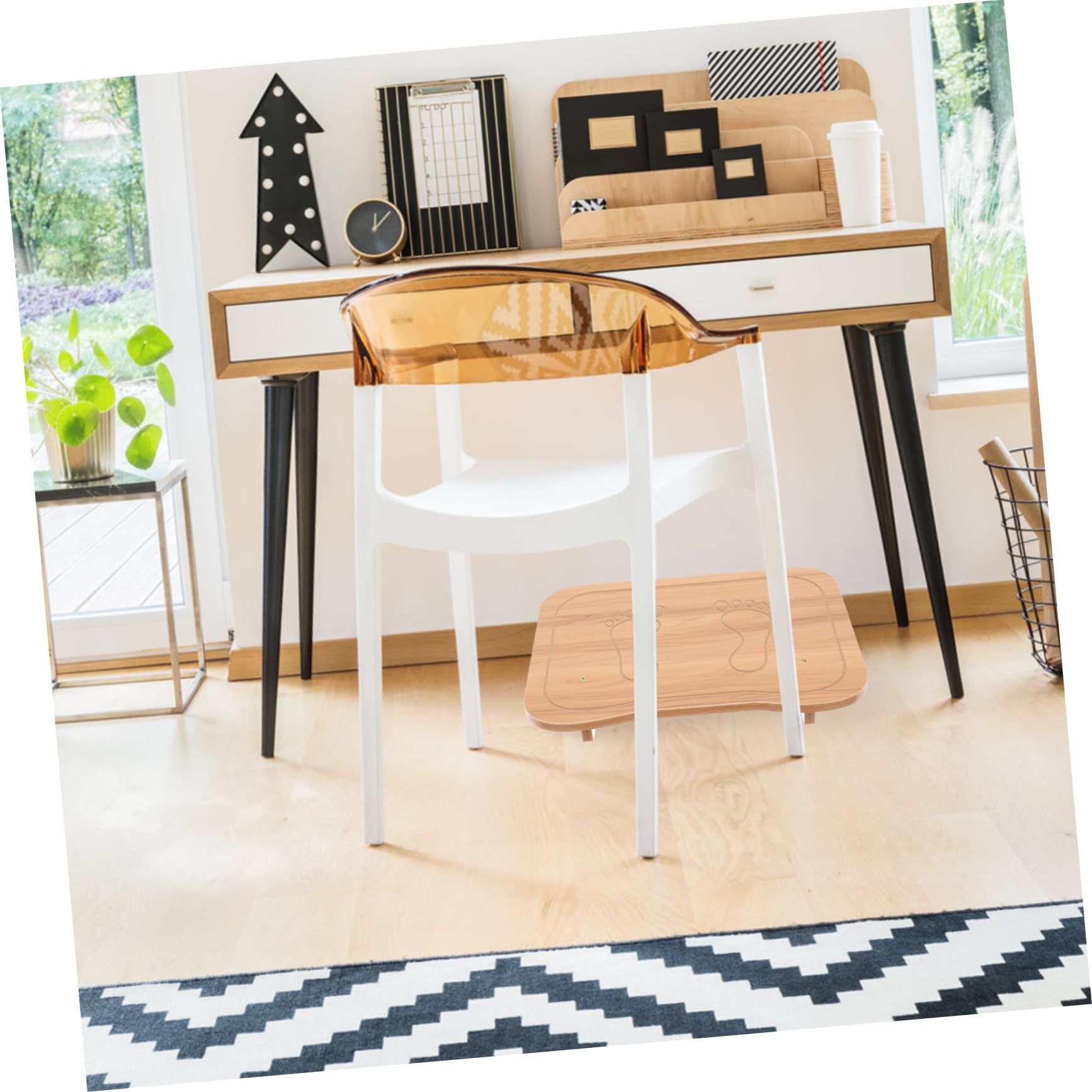 Repose-Pieds de Bureau Bureau Plateau Lisse en Panneau Artificiel Soulage la Pression des Jambes Améliore la Posture Assise pour Maison