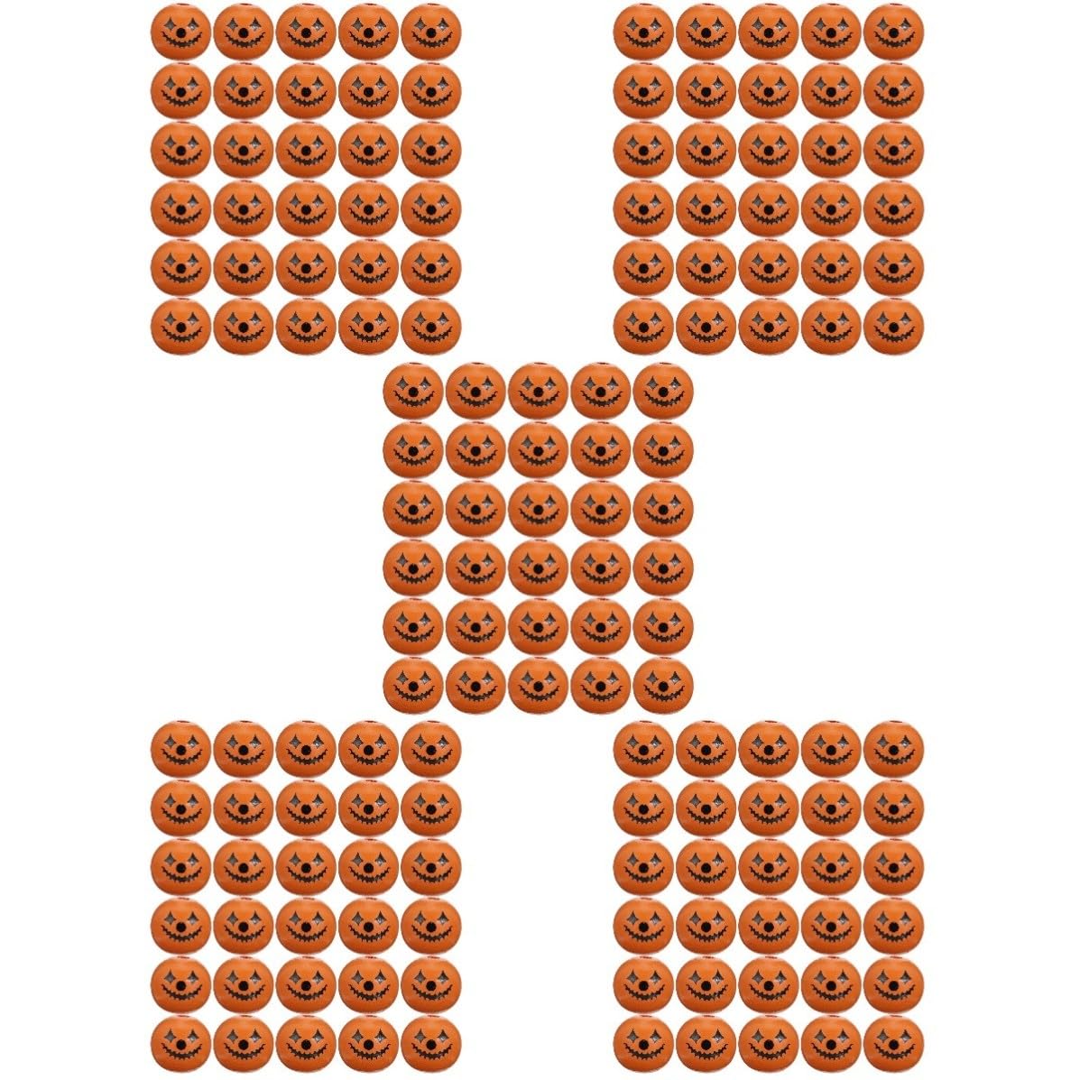 150 Piezas Cuentas Sueltas de Madera Calabaza Naranja