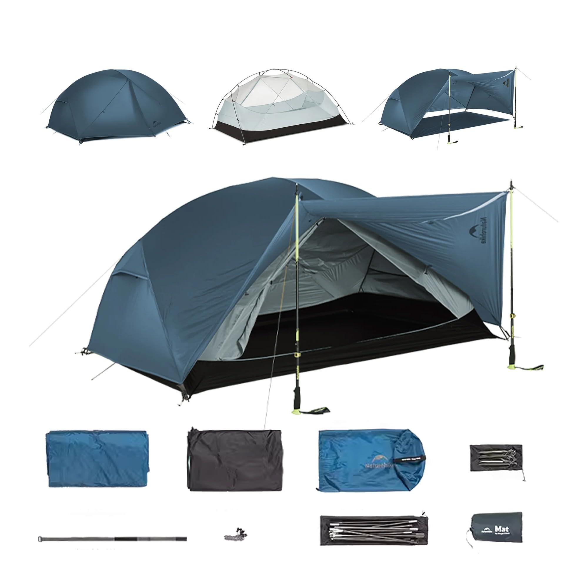 Naturehike Mongar Base ultralekki namiot 2,33-2,85 kg, PU3000, wodoszczelny, wiatroszczelny, namiot kempingowy, 3-sezonowy namiot turystyczny, 2/3 osoby, na wędrówki, kemping, do aktywności na świeżym