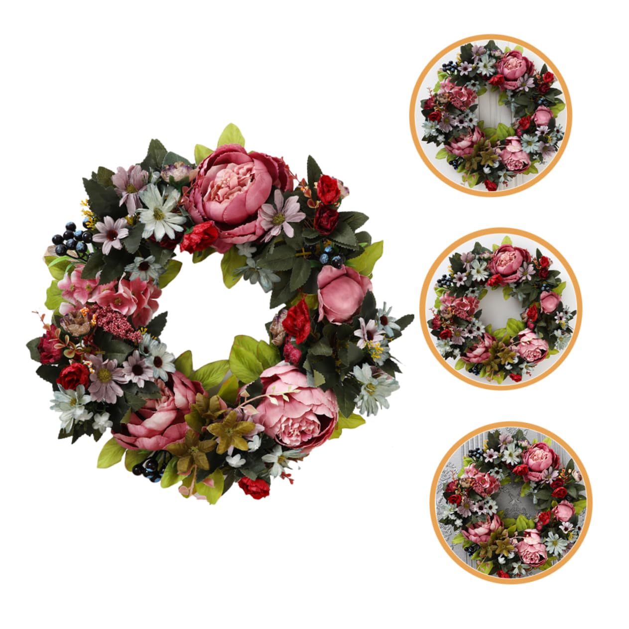 Guirnalda de Peonías Artificiales de Plástico, Adorno Colgante para Pared y Boda, Decoración Elegante y Creativa para Hogar