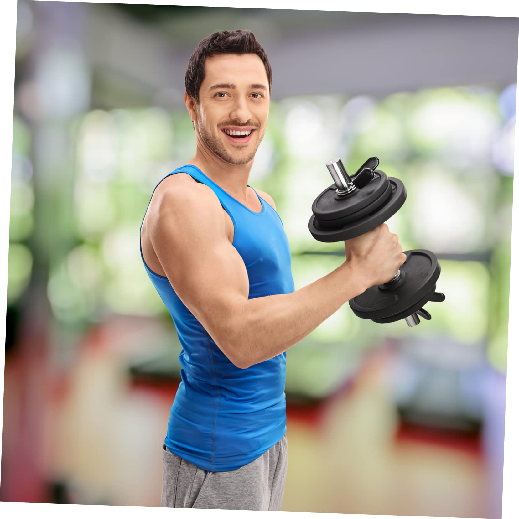 BCOATH Weight Bar Clamps with Spring Clips 12 Pcs Barbell Clips for Dumbbell Locking Collars Clips with Grips