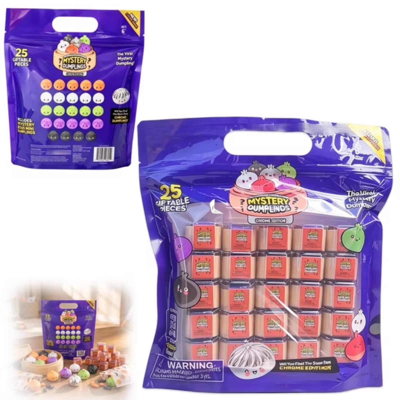 25 Pack of Extra Mini Squishy Dumplings Mini Mystery Dumpling Squishy Set