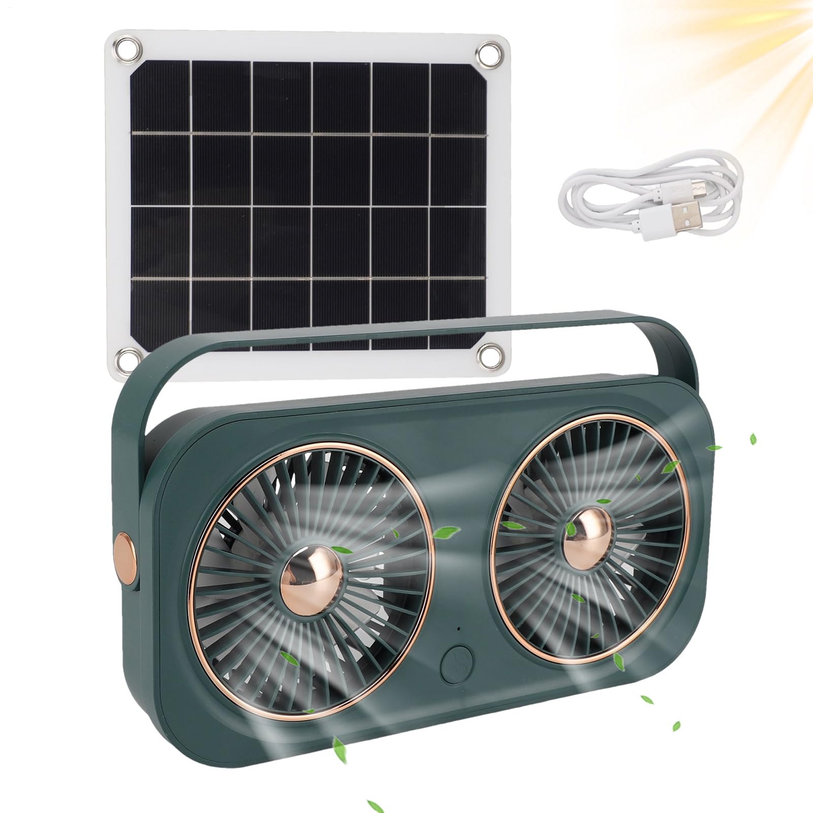 Ventilateur solaire pour abri de jardin, ventilateur de – Batterie 20 W – Ventilateur compact économe en énergie pour serre, garage, camping, terrasse