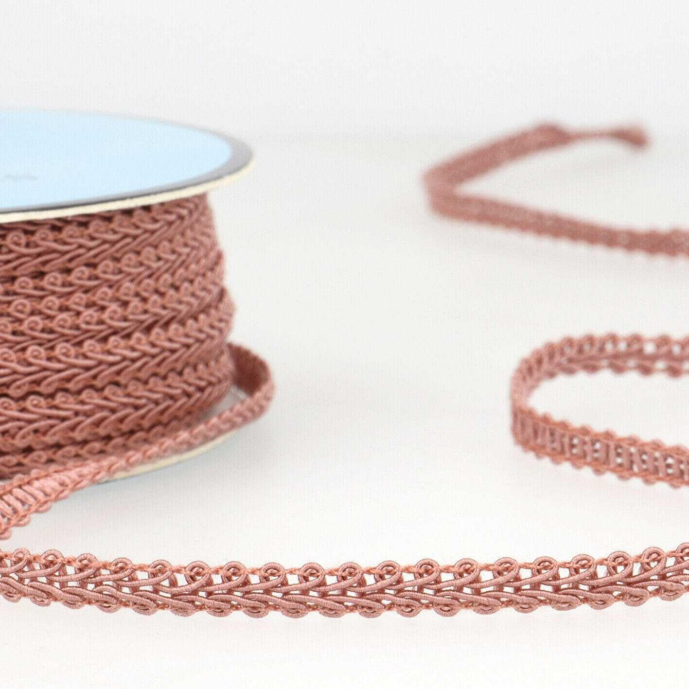 6mm Double Scroll Gimp Braid Trim Dress Costume 38 Colours Buy 1 2 Or 4m 612D, 177 Dusky Rose Pink, 2 Metres