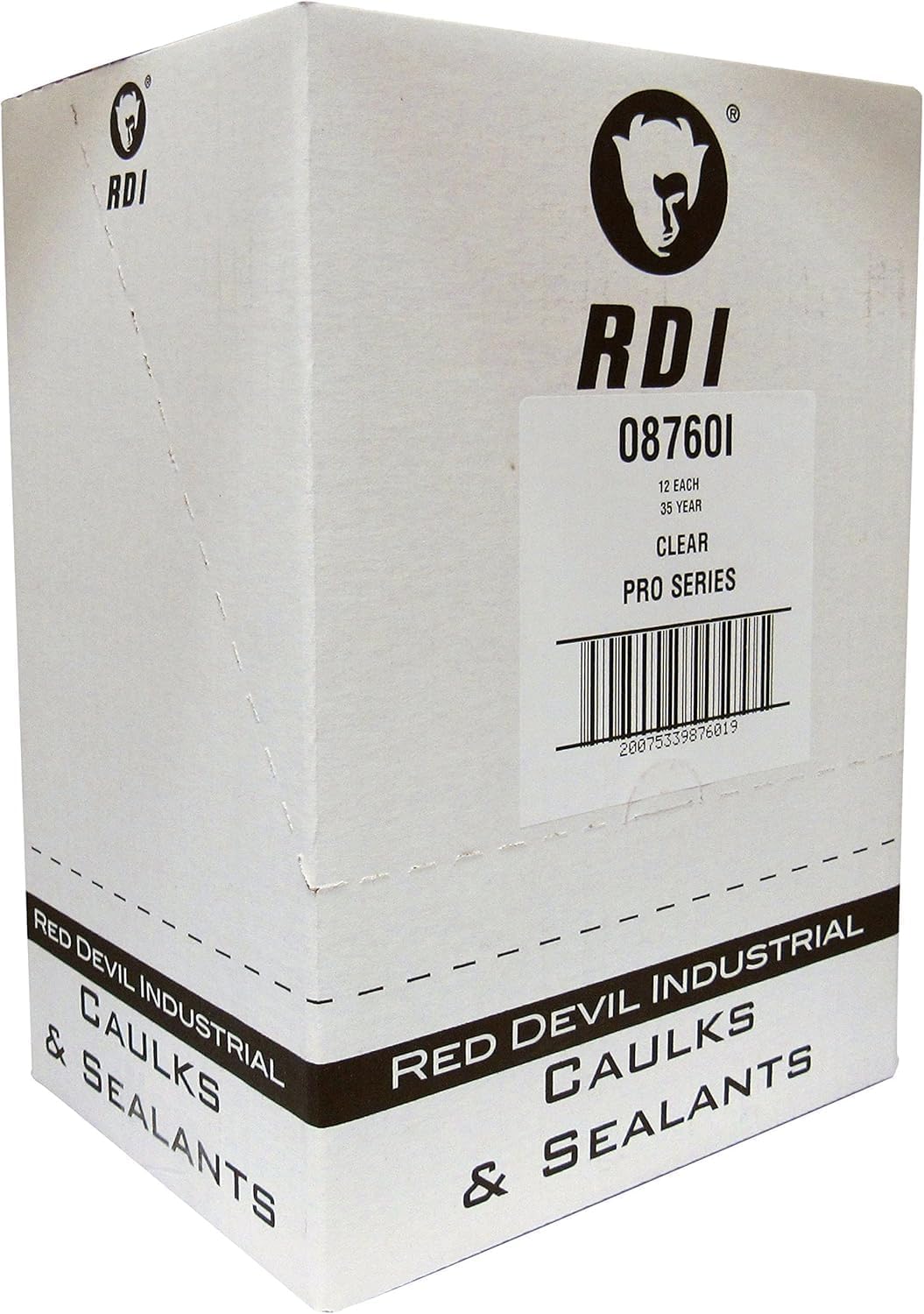 Red Devil 08760I12RD PRO Construction Grade Siliconized Acrylic Sealant, 10.1 oz., Clear, 12 - Pack