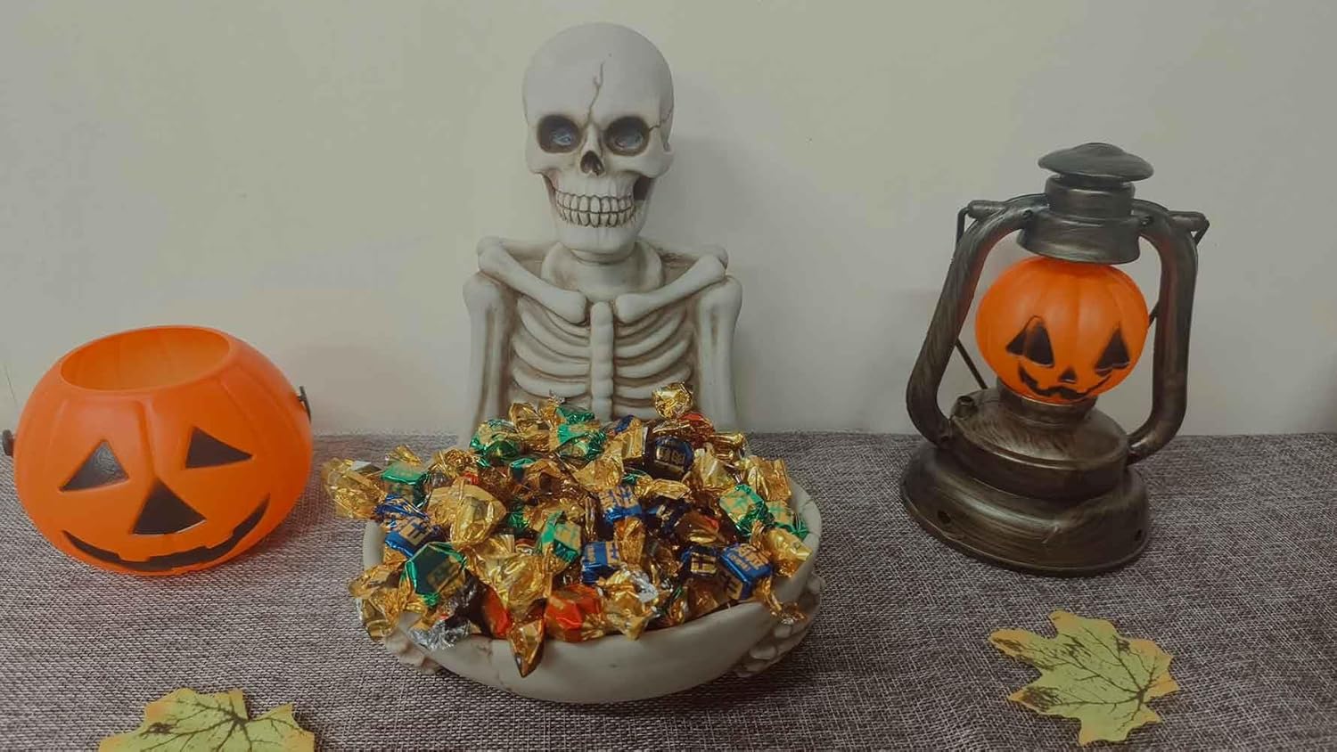 skull decor halloween candy bowl dish large for home office desk decorations skull candy tray holder snack with hand skulls serving bowl desk decor