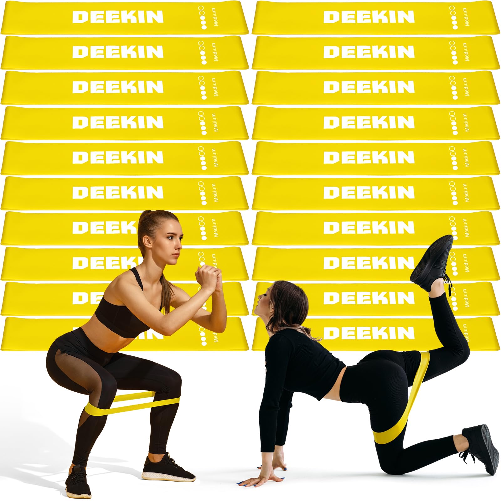 Deekin 20 Pcs Resistance Bands Resistance Loop Exercise Bands Exercise Equipment Elastic Drap Ring for Women and Men