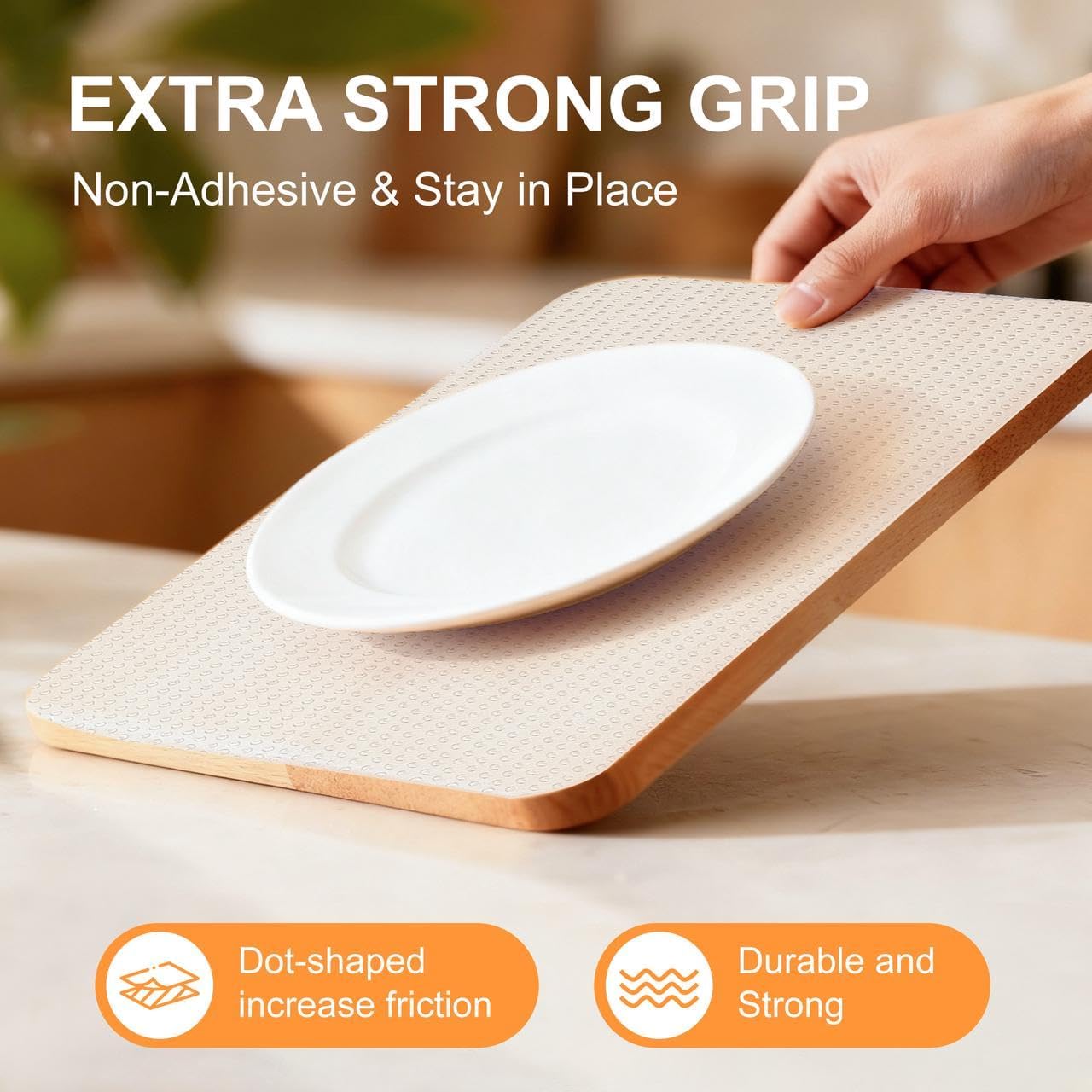 FEXIA Shelf Liner 24 Inch x 20 FT Clear Non Slip Waterproof Cabinet and Drawer Liner for Kitchen Cabinet Refrigerator Pantry Closet Durable Non Adhesive