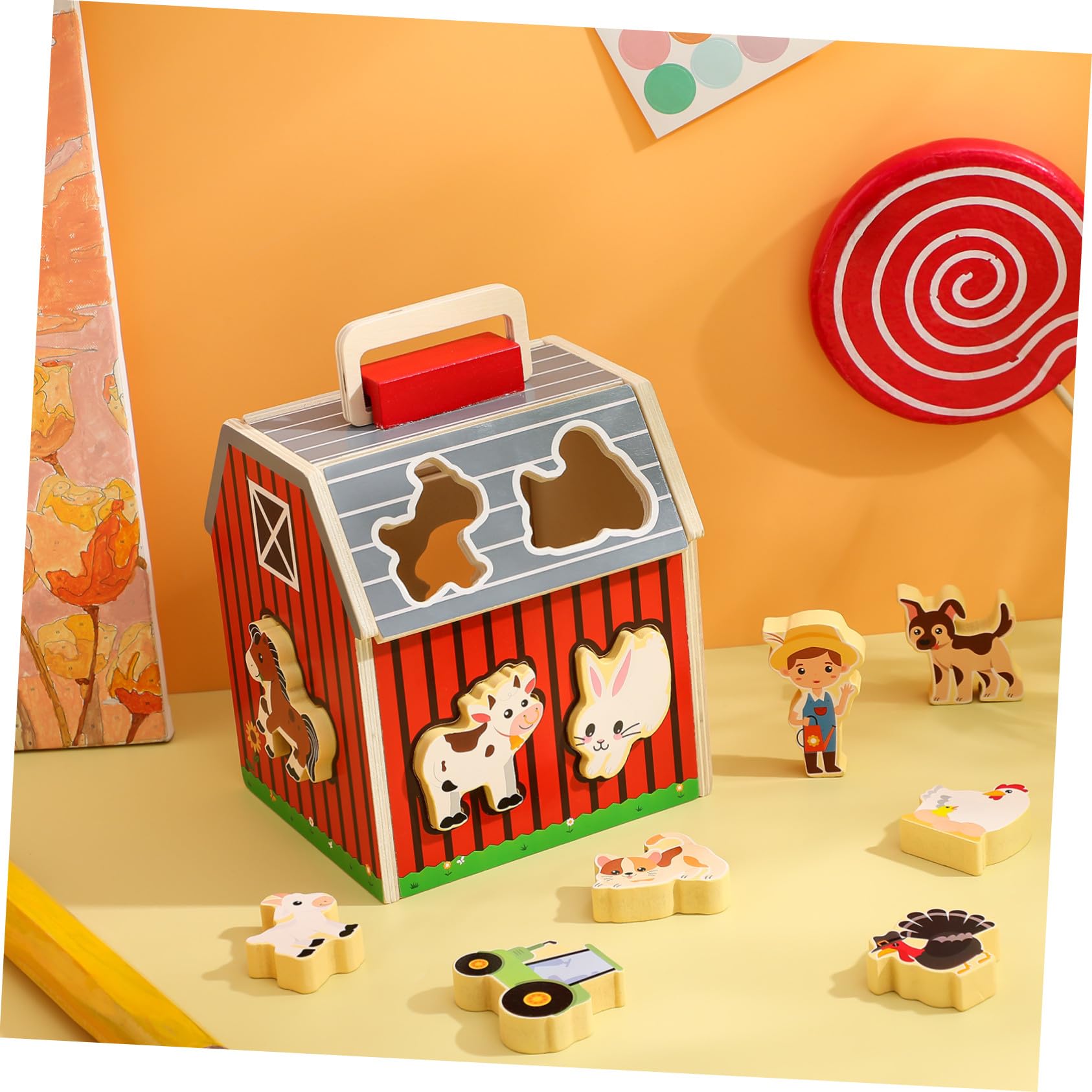 Animales De Granja De Madera Montessori Juguetes A Juego Figuras De Animales Kit De Construcción Stem para Juguetes De Matemáticas Montessori para