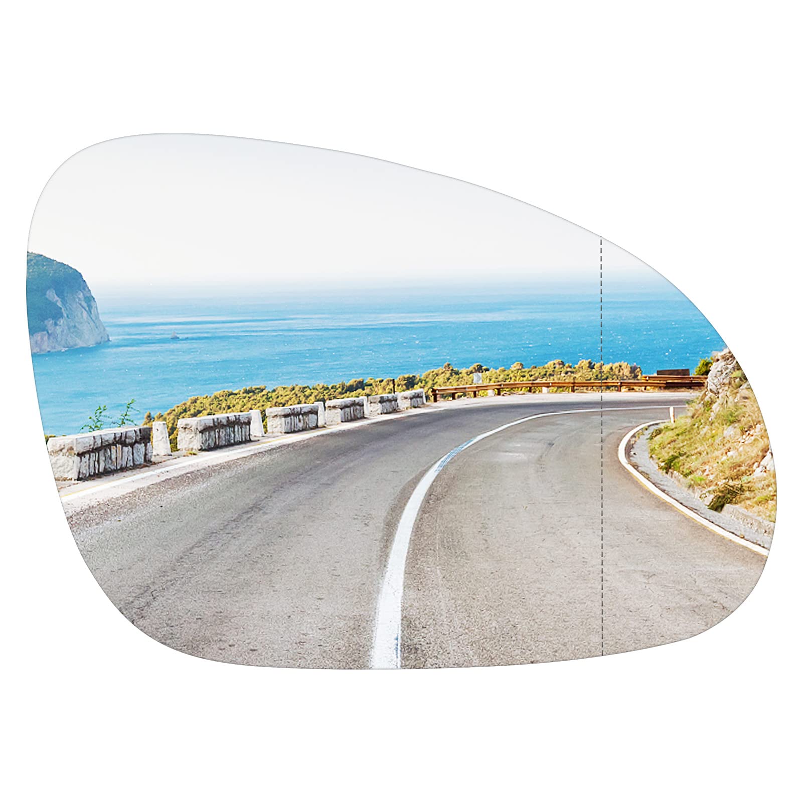 AEagle Passenger Right Side Heated Convex Mirror Glass Replacement for Volkswagen R32 EOS GTI Rabbit Jetta Passat 2005 - 2014 # 7M3857521F 7M4857521D 7M3857521E 1K0857521