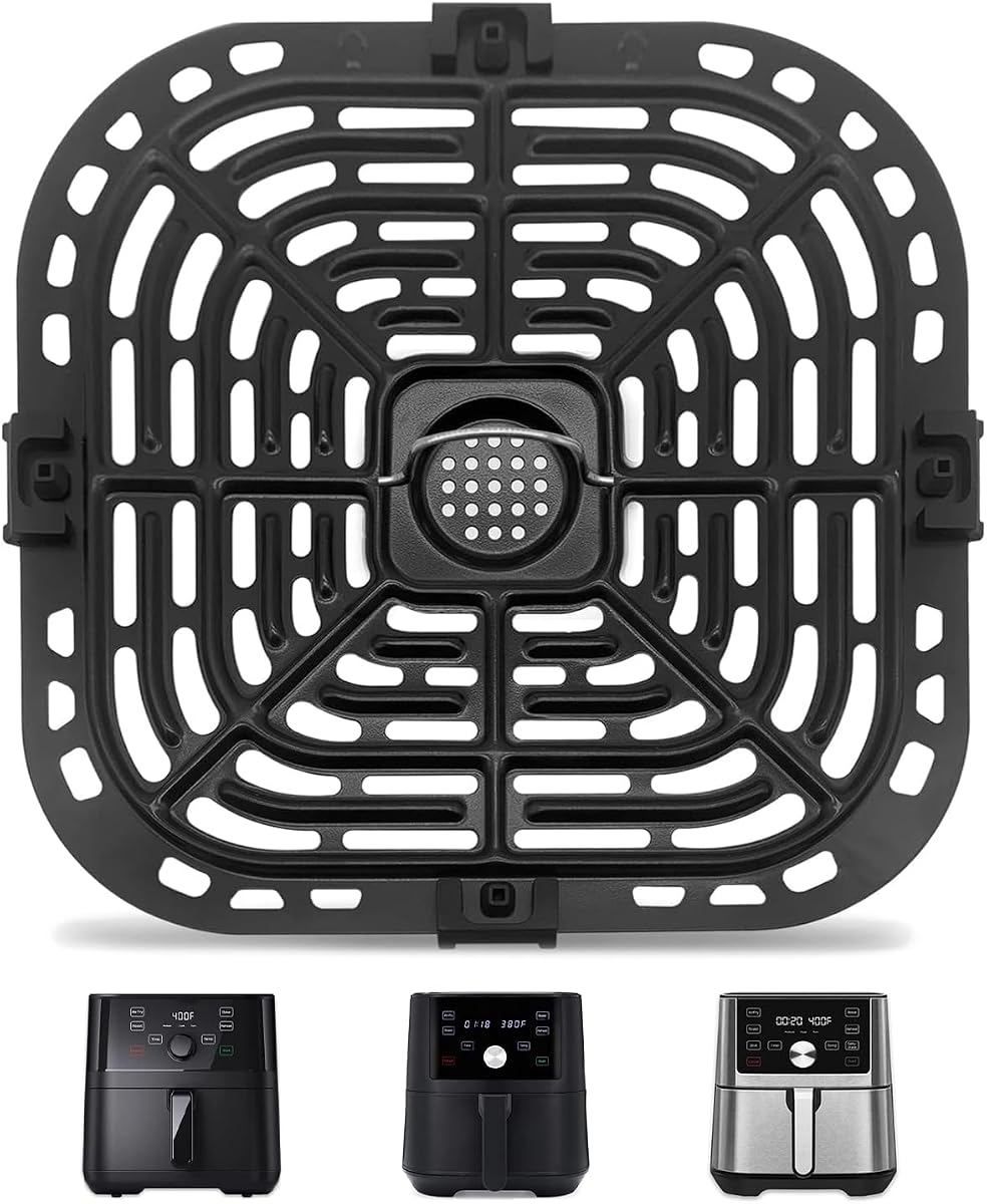 Air Fryer Accessories for Instant Pot Vortex 6 in 1 5.7QT 6 QT Gourmia GAF735 6 QT Air Fryer, Air Fryer Replacement Tray Grill Pan Plate Crisper Plate Rack Parts,Dishwasher Safe