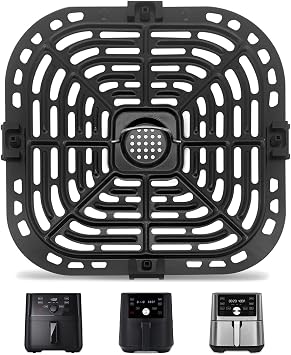 GCQ Air Fryer Replacement Tray for Instant Pot Vortex 6 in 1 6 QT 5.7QT Gourmia 6 QT GAF735 Air Fryer, Original Replacement Air Fryer Tray Grill Pan Plate Crisper Plate Rack Parts,Dishwasher Safe