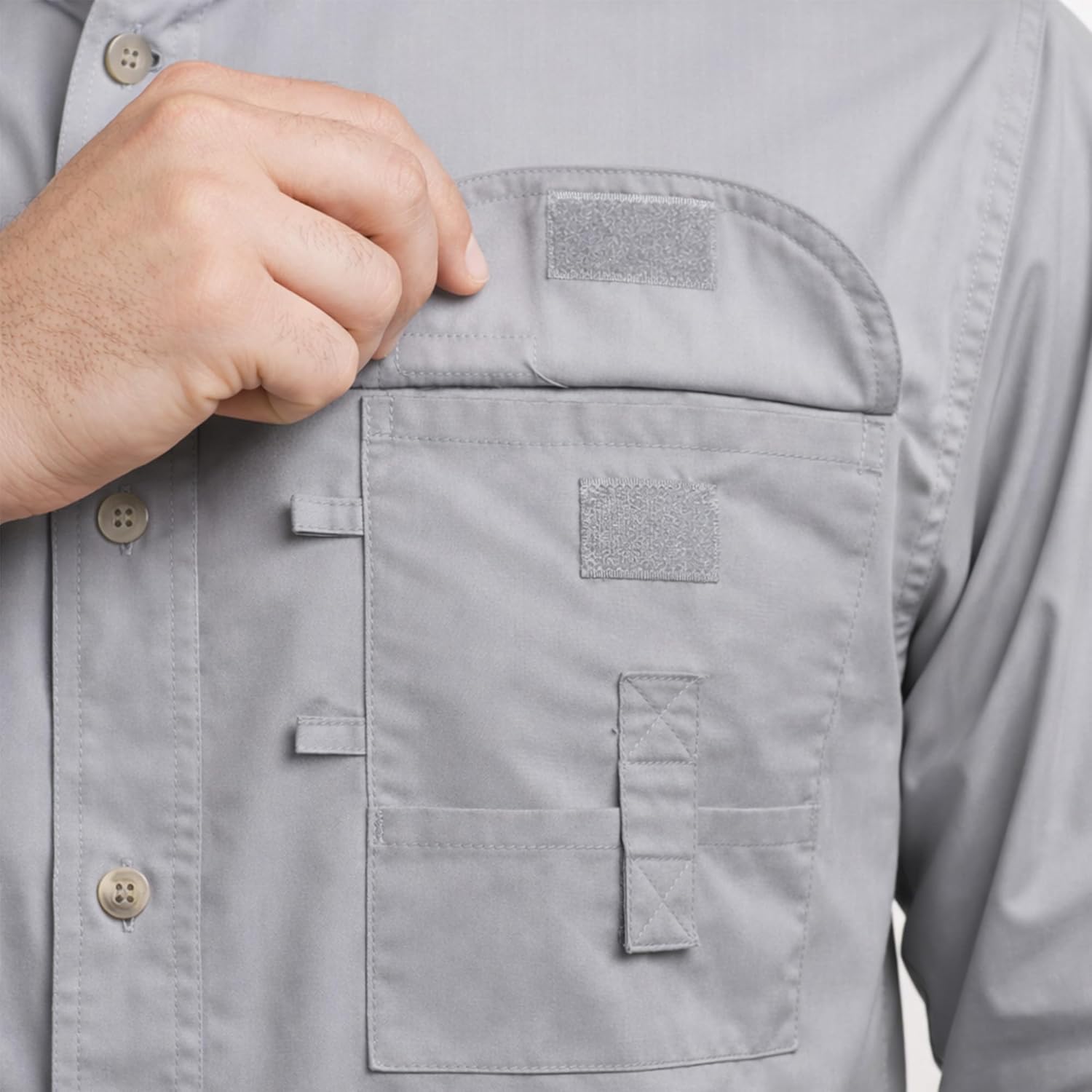 Men's Long Sleeve Fishing Button Down Shirt, Breathable Outdoors Casual Lightweight Shirt